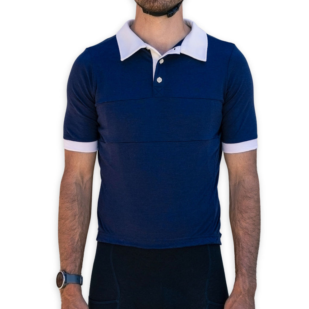The Continental Merino Wool Cycling Jersey - Indigo