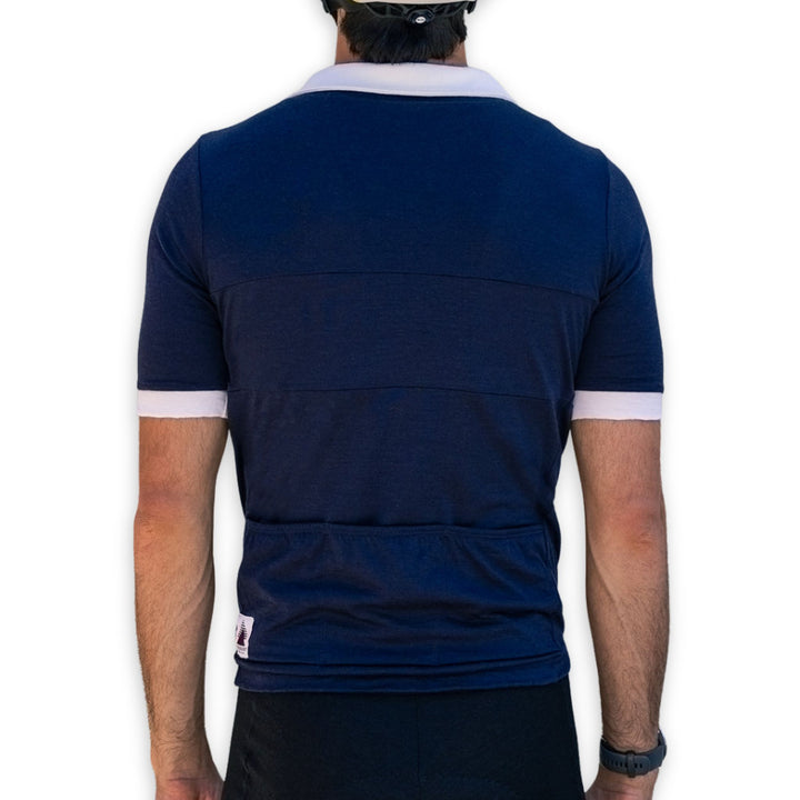 The Continental Merino Wool Cycling Jersey - Indigo
