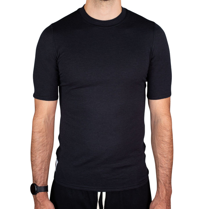 Every-Season Short Sleeve Merino Wool Base Layer - Black