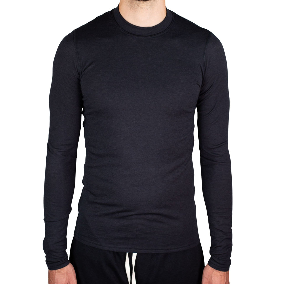 Every-Season Long Sleeve Merino Wool Base Layer - Black