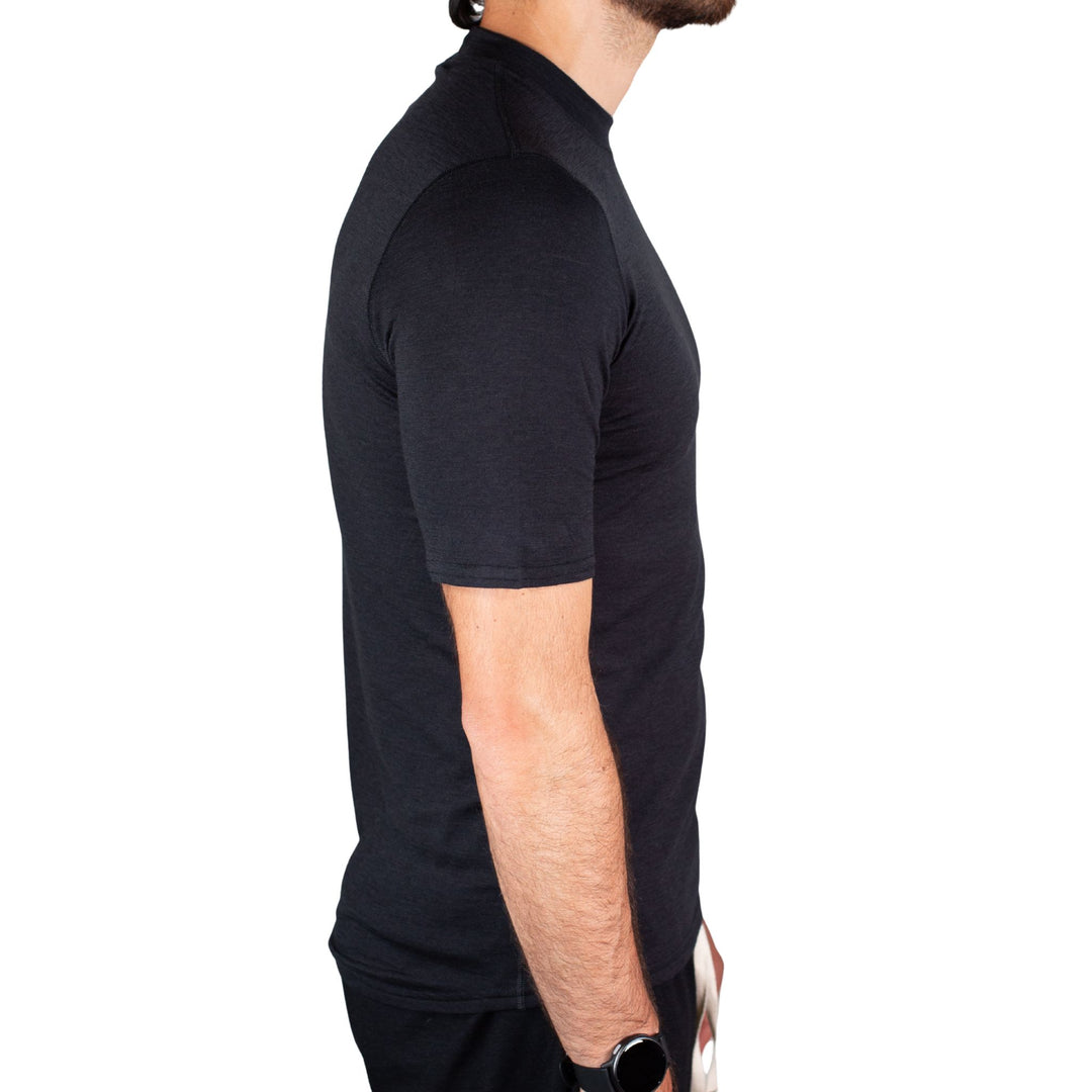 Every-Season Short Sleeve Merino Wool Base Layer - Black