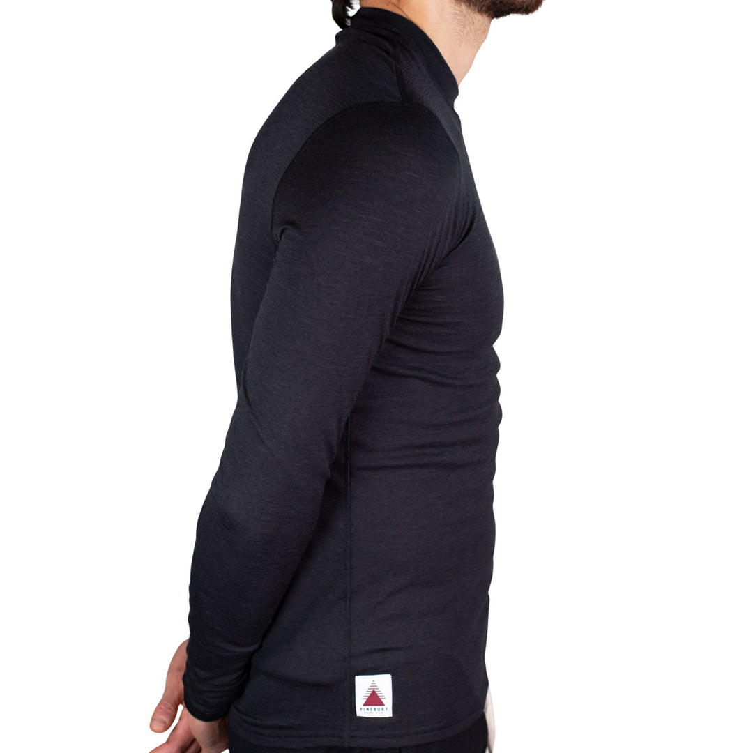 Every-Season Long Sleeve Merino Wool Base Layer - Black