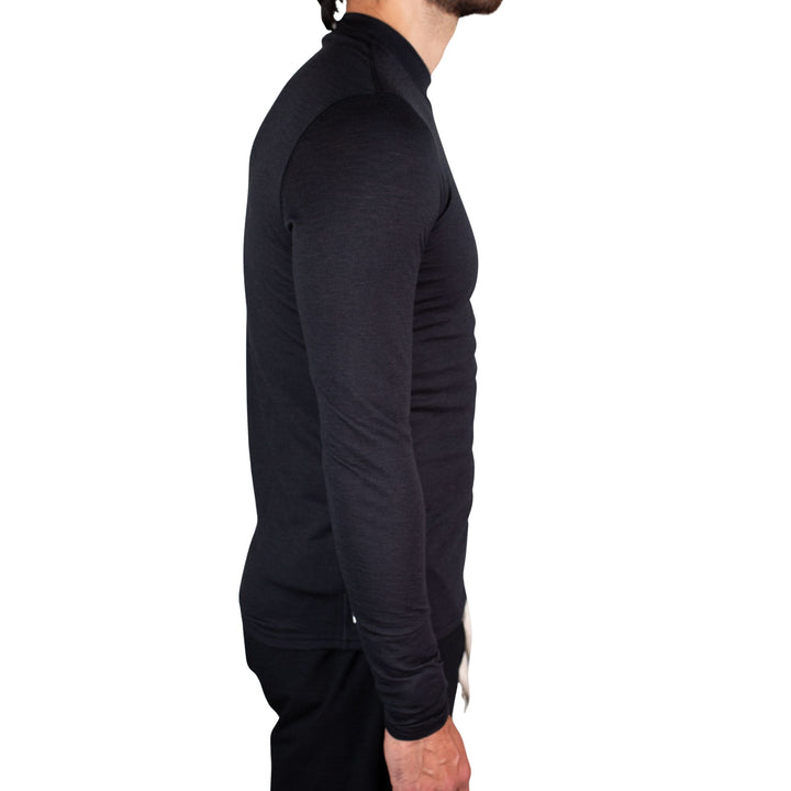 Every-Season Long Sleeve Merino Wool Base Layer - Black