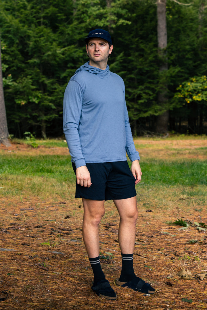 All Season Merino Wool Hoodie - Stone Blue