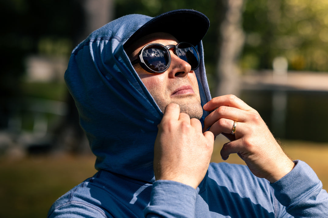 All Season Merino Wool Hoodie - Stone Blue