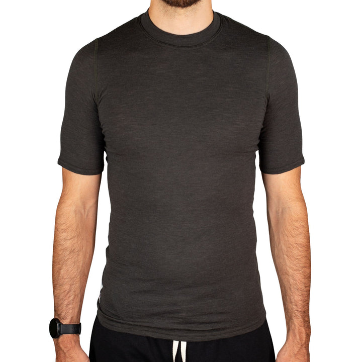 Every-Season Short Sleeve Merino Wool Base Layer - Peat