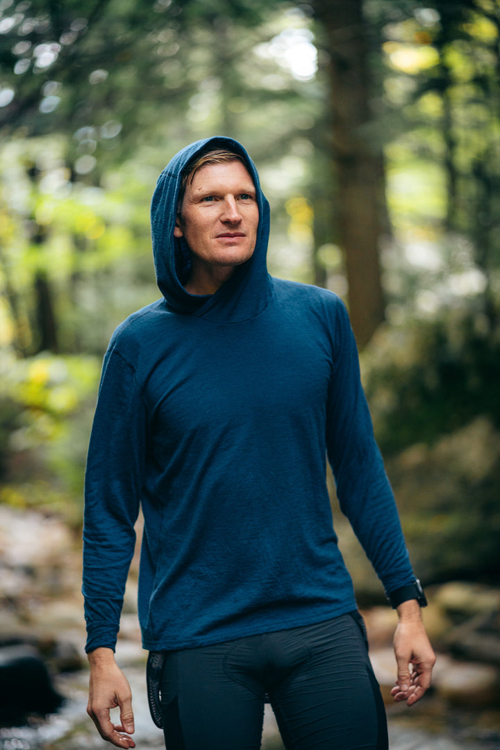 All Season Merino Wool Hoodie - Atlantic Blue