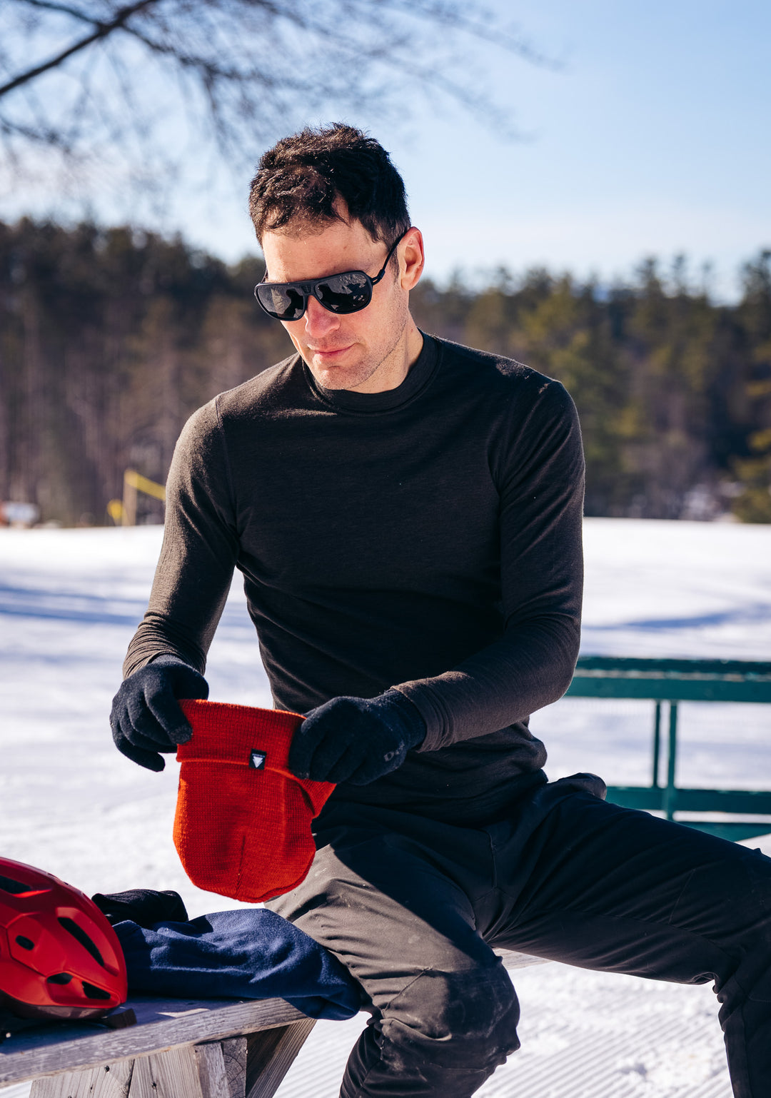 Pure Merino Wool Beanie - Rust