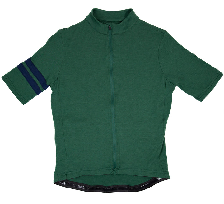 Every-Season Short Sleeve Merino Wool Cycling Jersey - Pine