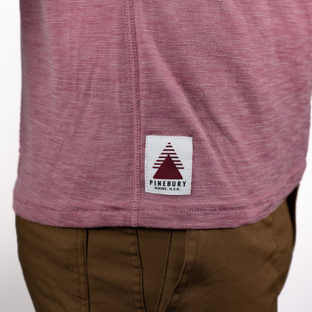 Summer Wool Short Sleeve Merino Wool Pocket Tee - Rose