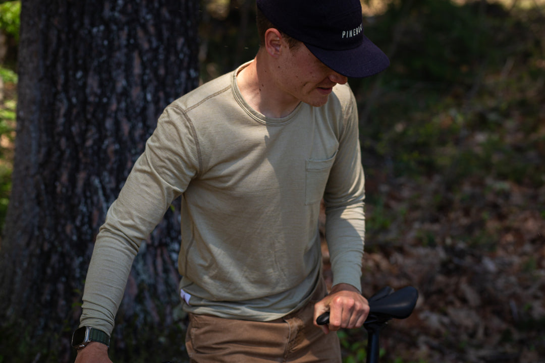 Camden Long Sleeve Merino Wool Tee - Khaki