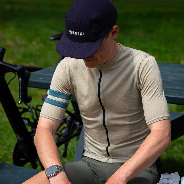 Summer Wool Short Sleeve Cycling Jersey - Khaki