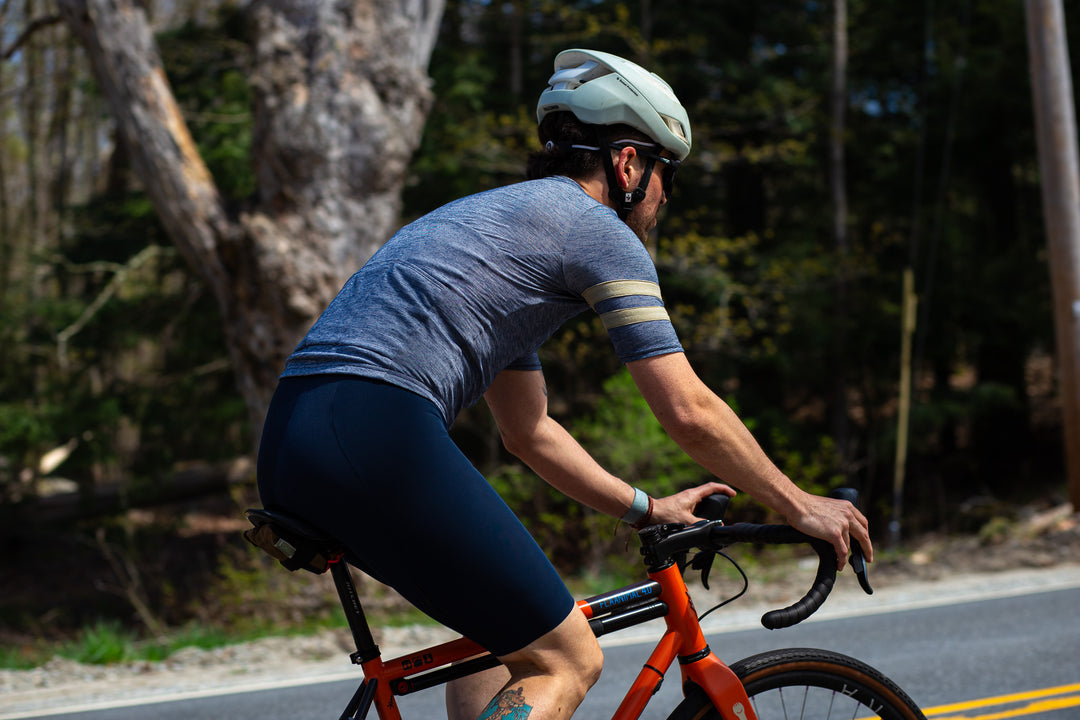 Summer Wool Short Sleeve Cycling Jersey - Steel Blue