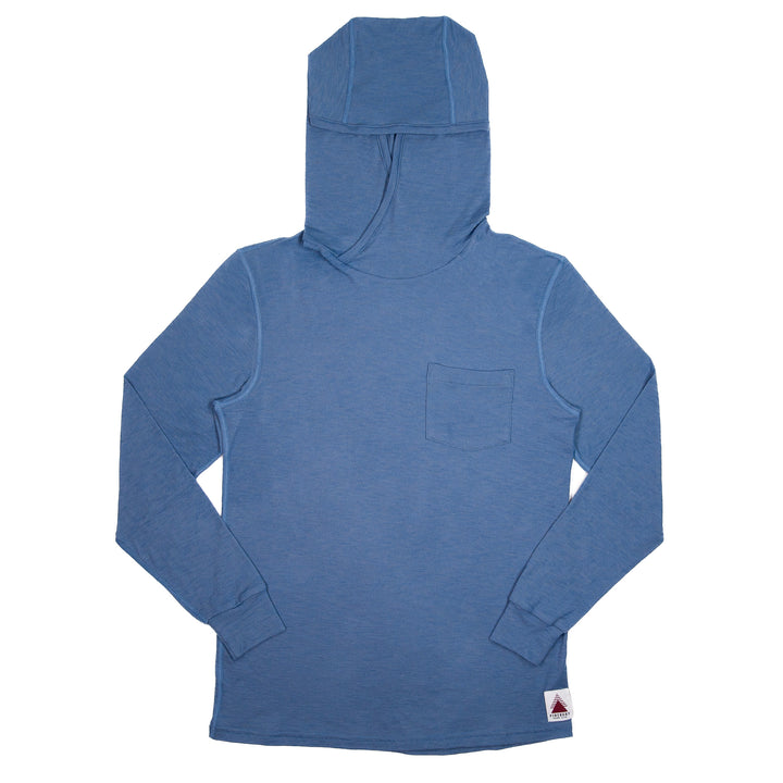 Merino Wool Sun Shirt Hoodie - Faded Blue