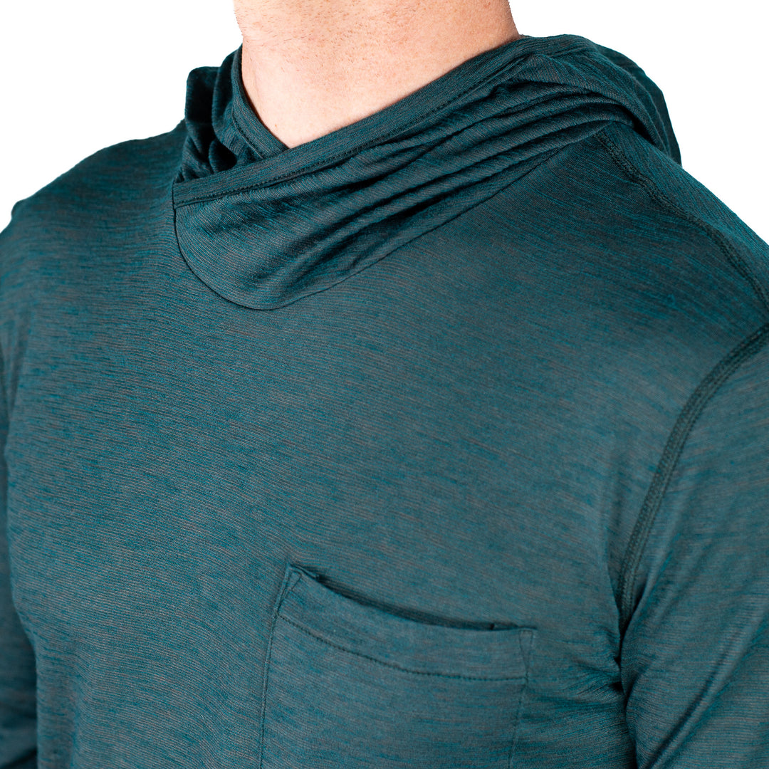 Merino Wool Sun Shirt Hoodie - Dark Green