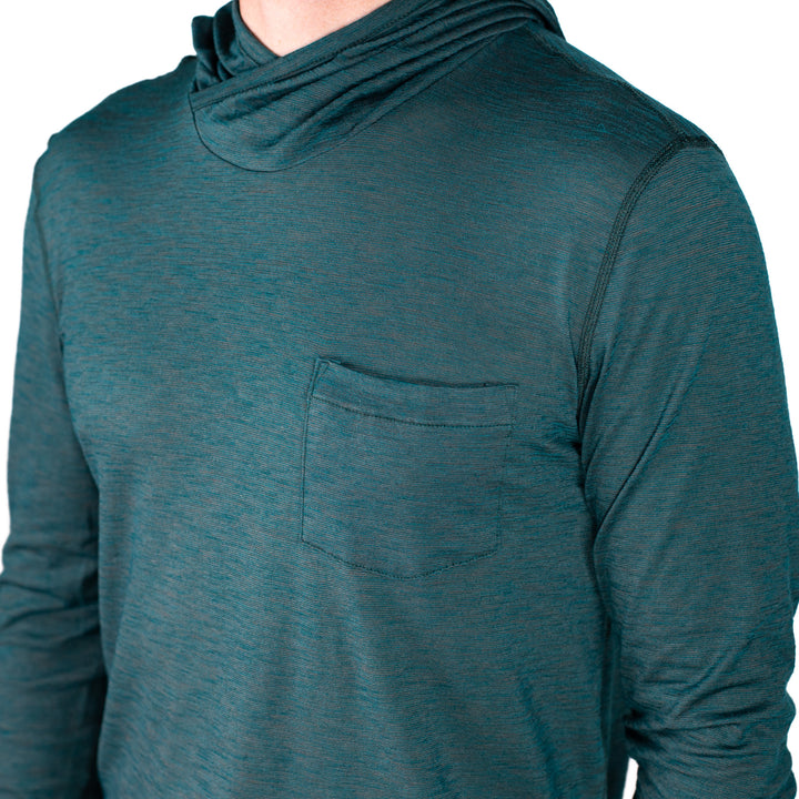 Merino Wool Sun Shirt Hoodie - Dark Green