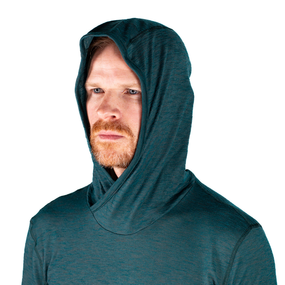 Merino Wool Sun Shirt Hoodie - Dark Green