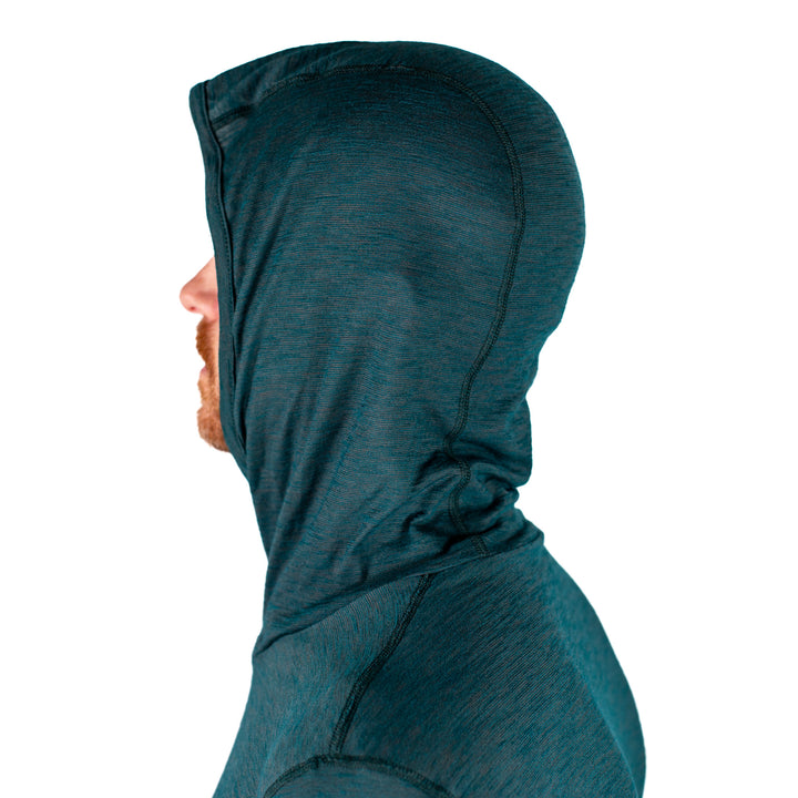 Merino Wool Sun Shirt Hoodie - Dark Green