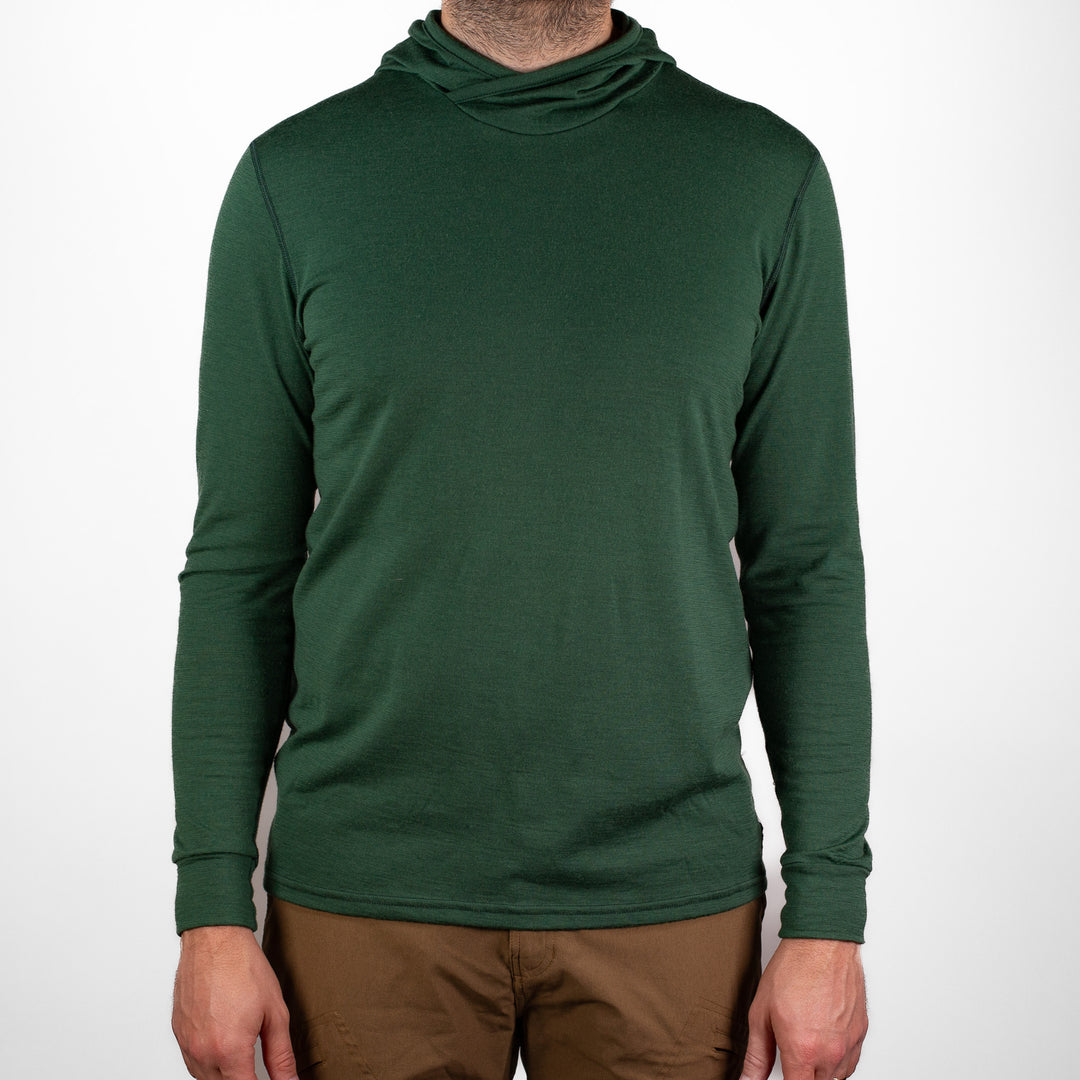 All Season Merino Wool Hoodie - Pine