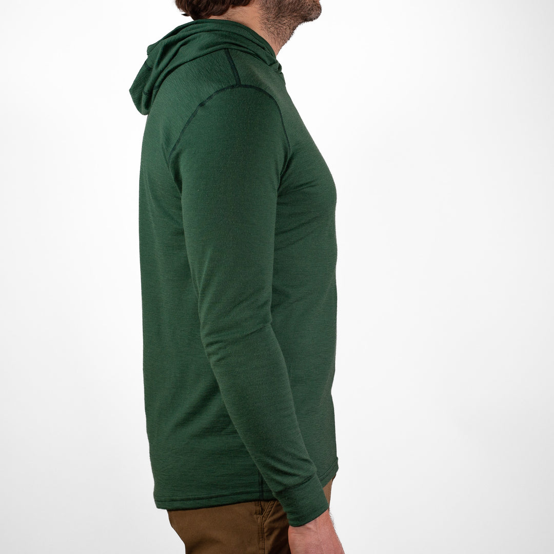 All Season Merino Wool Hoodie - Pine