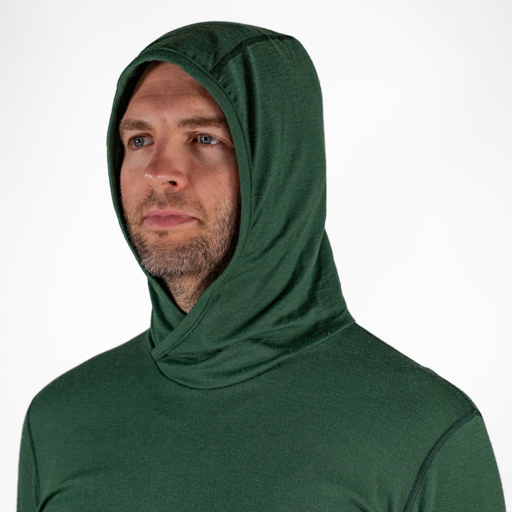 All Season Merino Wool Hoodie - Pine