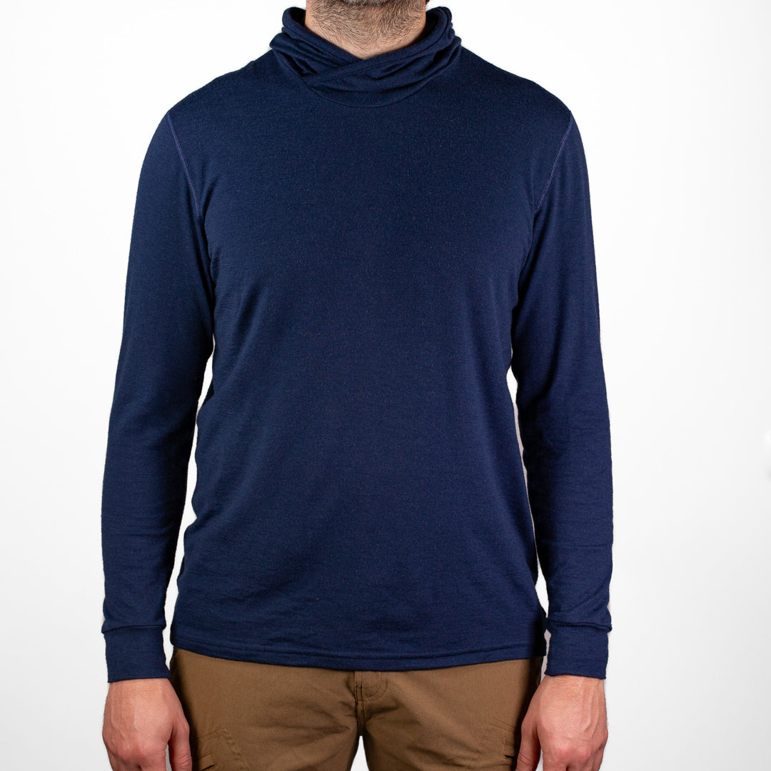 All Season Merino Wool Hoodie - Atlantic Blue