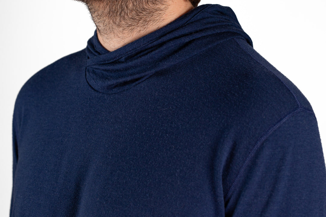 All Season Merino Wool Hoodie - Atlantic Blue