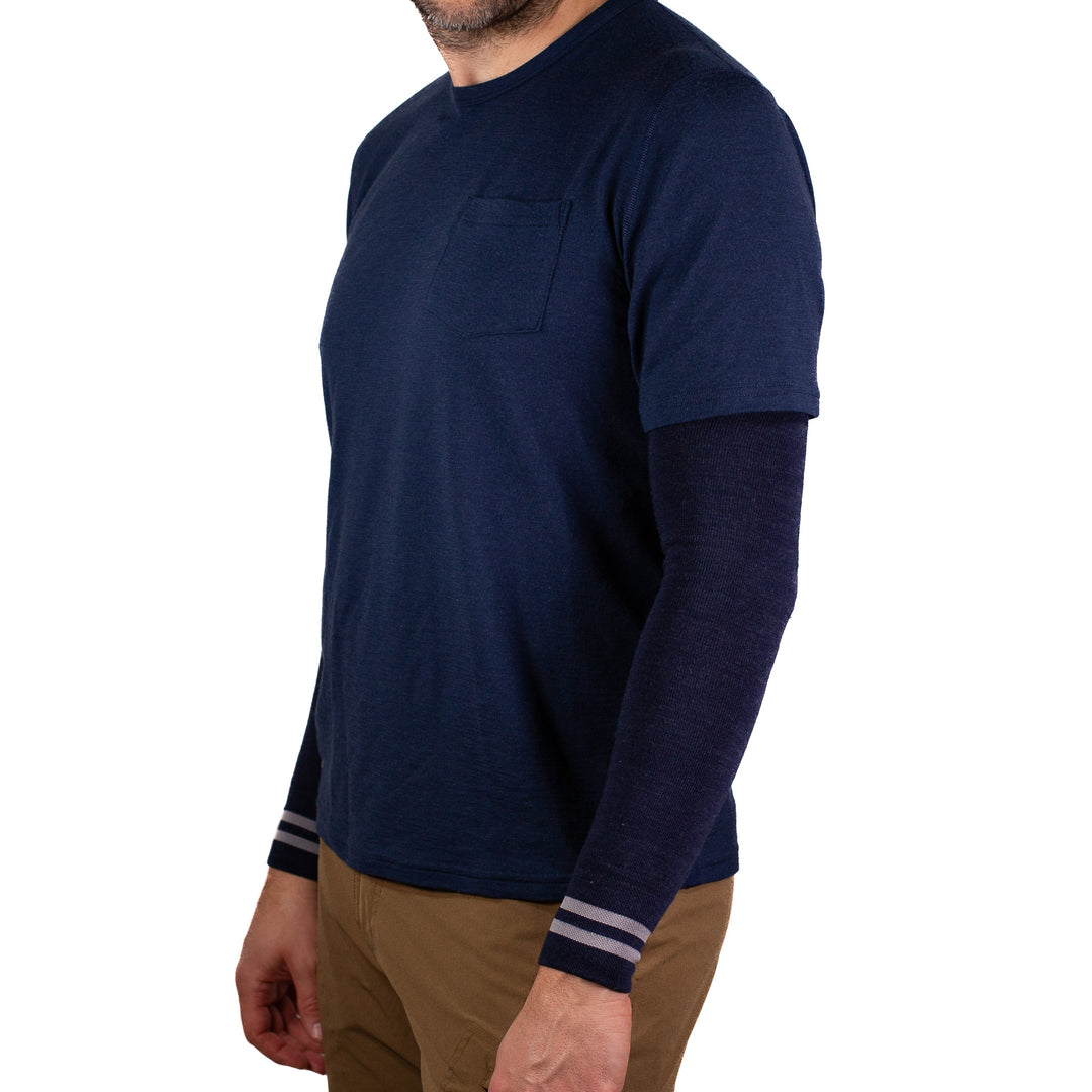 Signature Merino Wool Arm Warmers - Navy