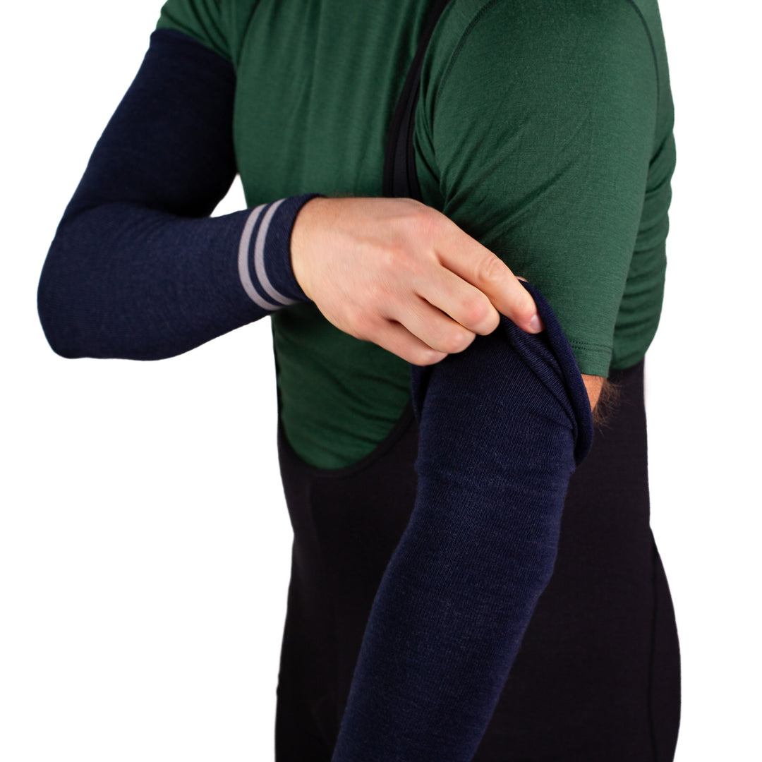 Signature Merino Wool Arm Warmers - Navy