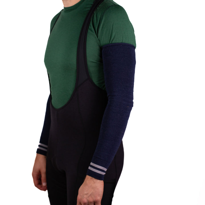 Signature Merino Wool Arm Warmers - Navy