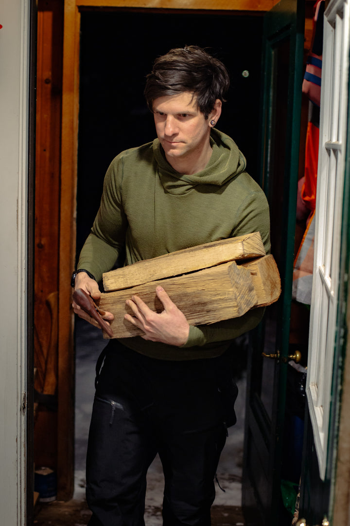 Winter Wool Long Sleeve Merino Wool Hoodie - Spruce