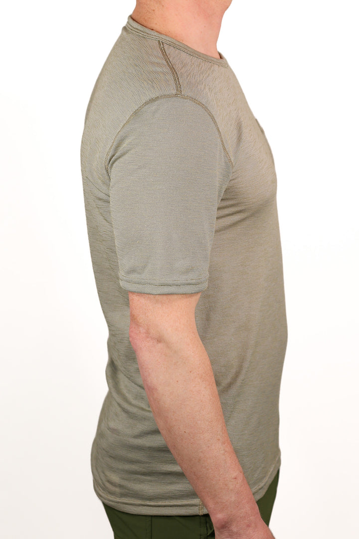 Summer Wool Short Sleeve Merino Wool Tee - Khaki