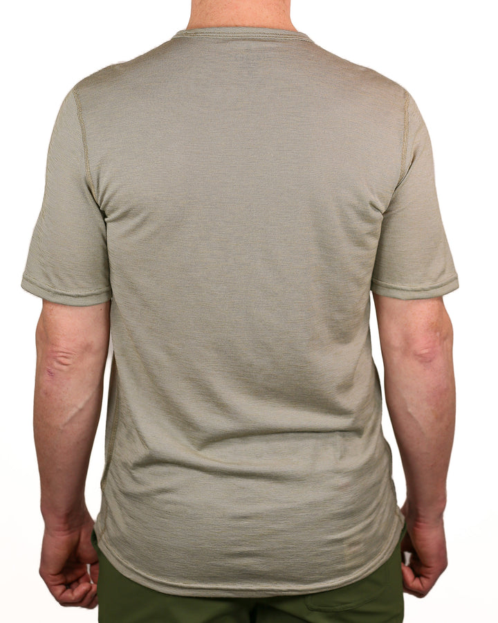 Summer Wool Short Sleeve Merino Wool Tee - Khaki