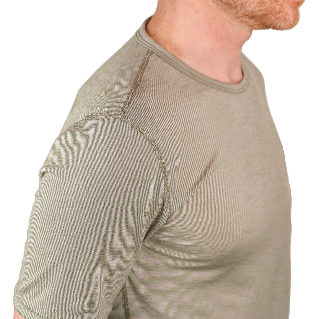 Summer Wool Short Sleeve Merino Wool Tee - Khaki