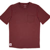 Every-Season Short Sleeve Merino Wool Pocket Tee - Brick Red