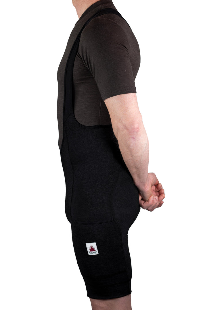The Merino Wool Cargo Bib Shorts - Black (Pre-Order)