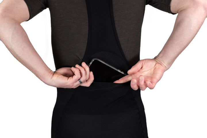 The Merino Wool Cargo Bib Shorts - Black (Pre-Order)