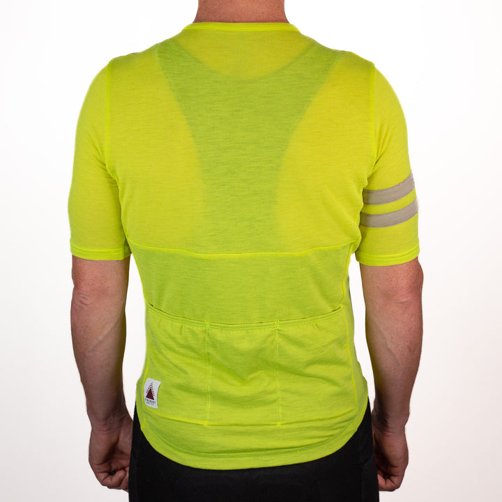 Summer Wool Short Sleeve Cycling Jersey - Lime