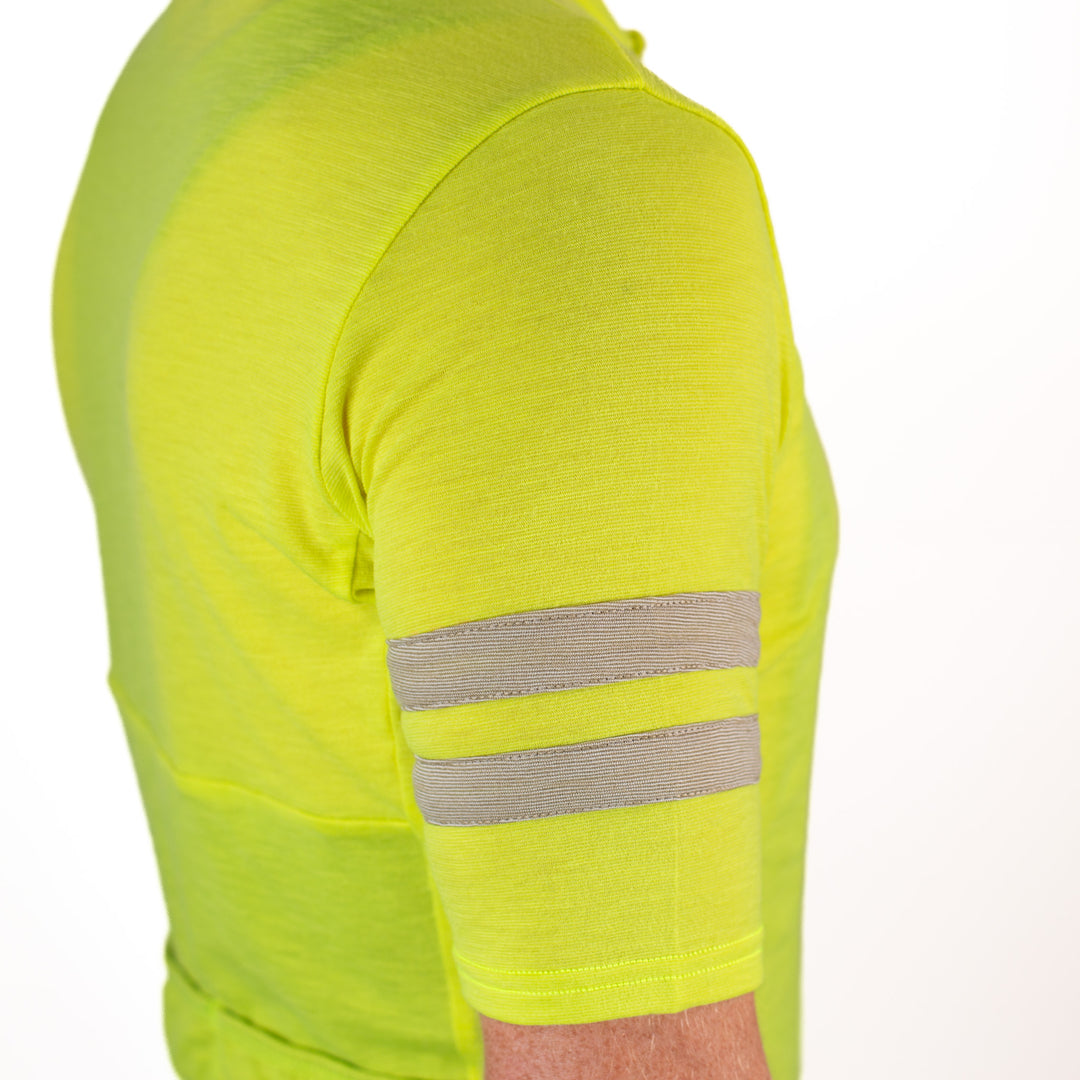 Summer Wool Short Sleeve Cycling Jersey - Lime