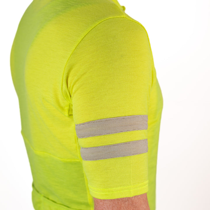 Summer Wool Short Sleeve Cycling Jersey - Lime