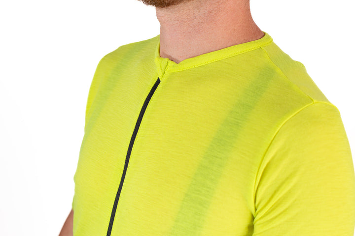 Summer Wool Short Sleeve Cycling Jersey - Lime
