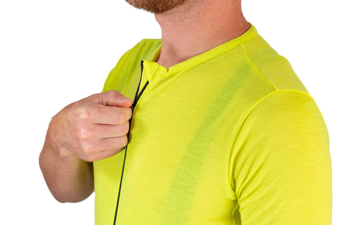 Summer Wool Short Sleeve Cycling Jersey - Lime