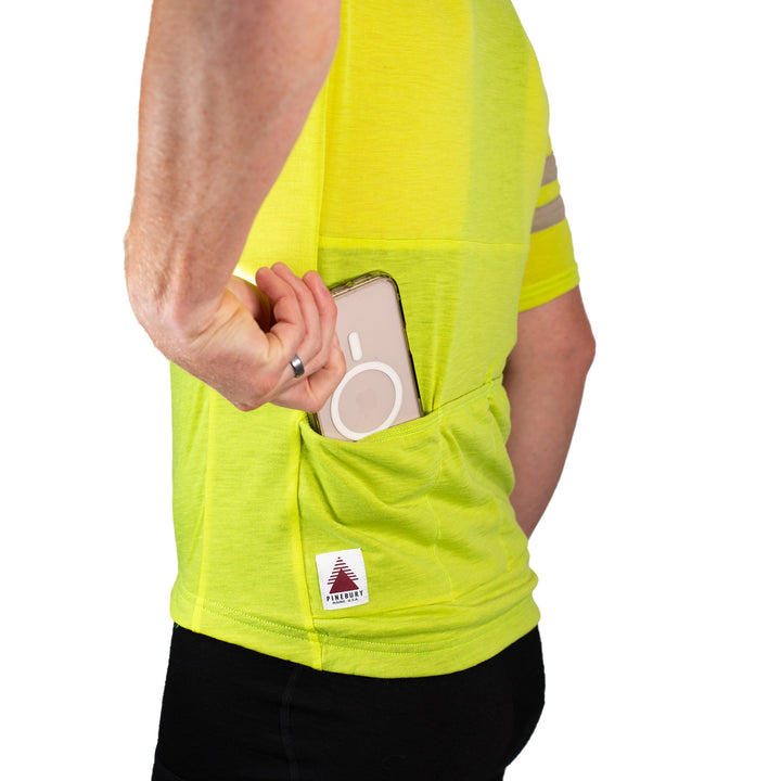 Summer Wool Short Sleeve Cycling Jersey - Lime