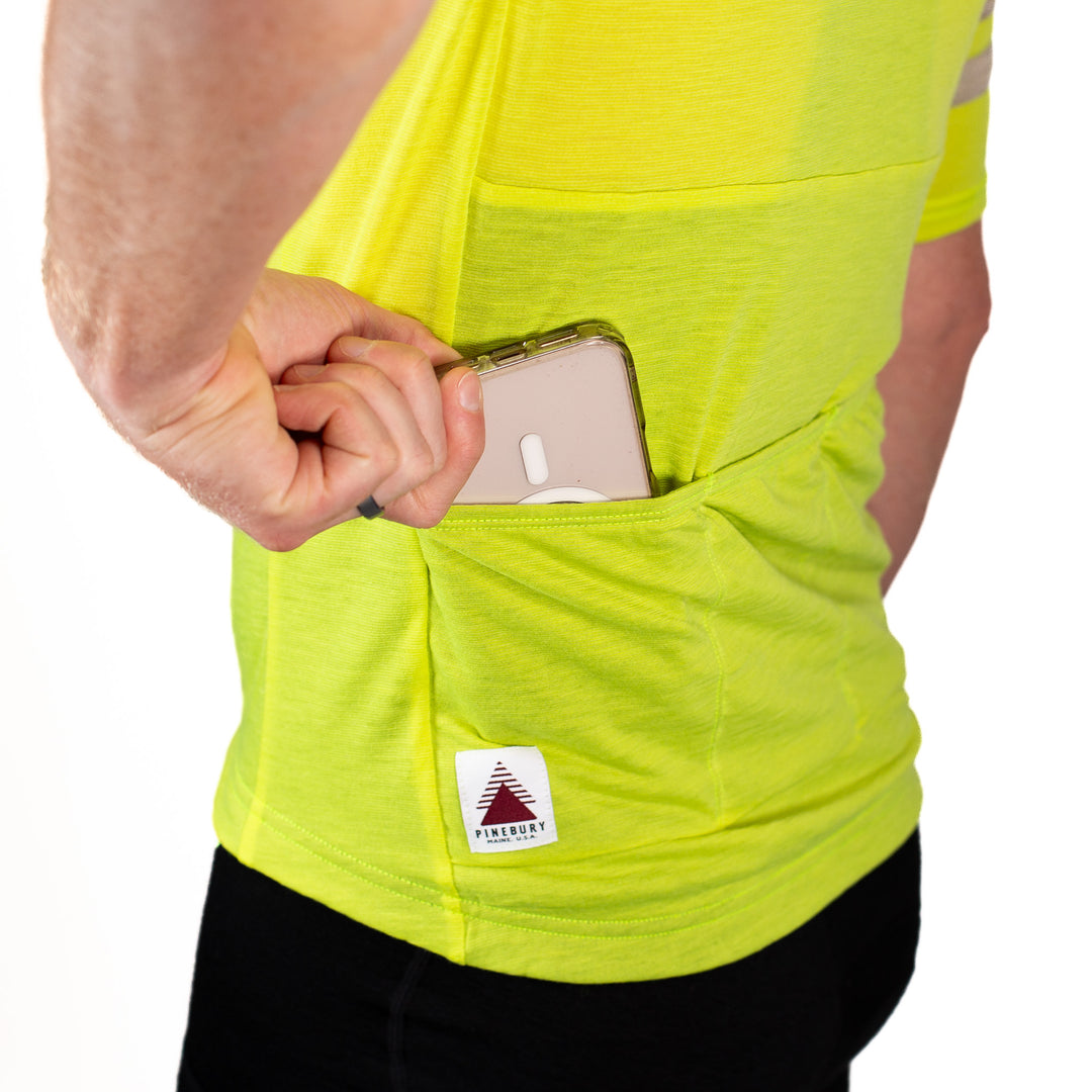 Summer Wool Short Sleeve Cycling Jersey - Lime