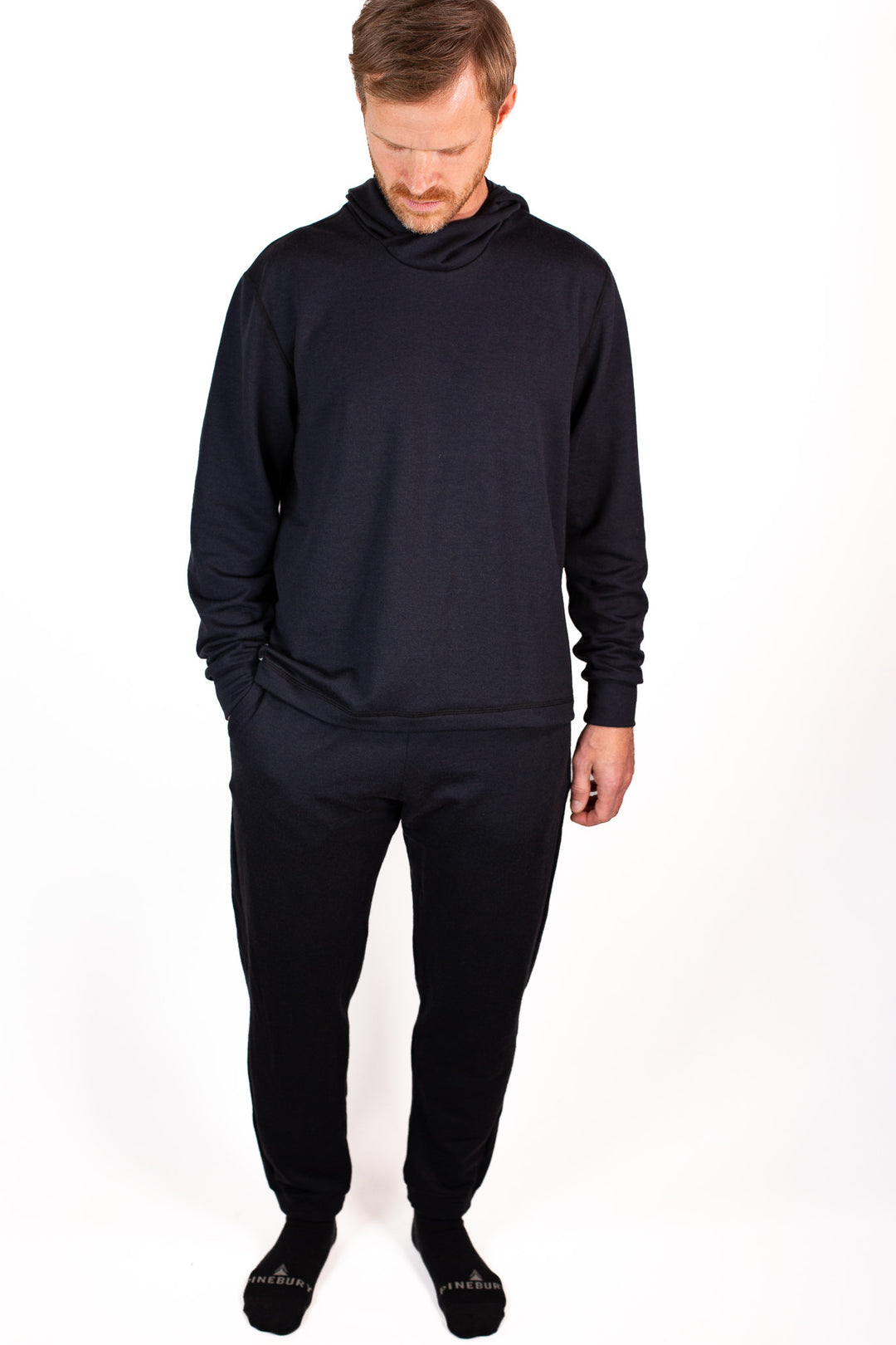 Winter Wool Merino Wool Jogger Sweatpants - Black
