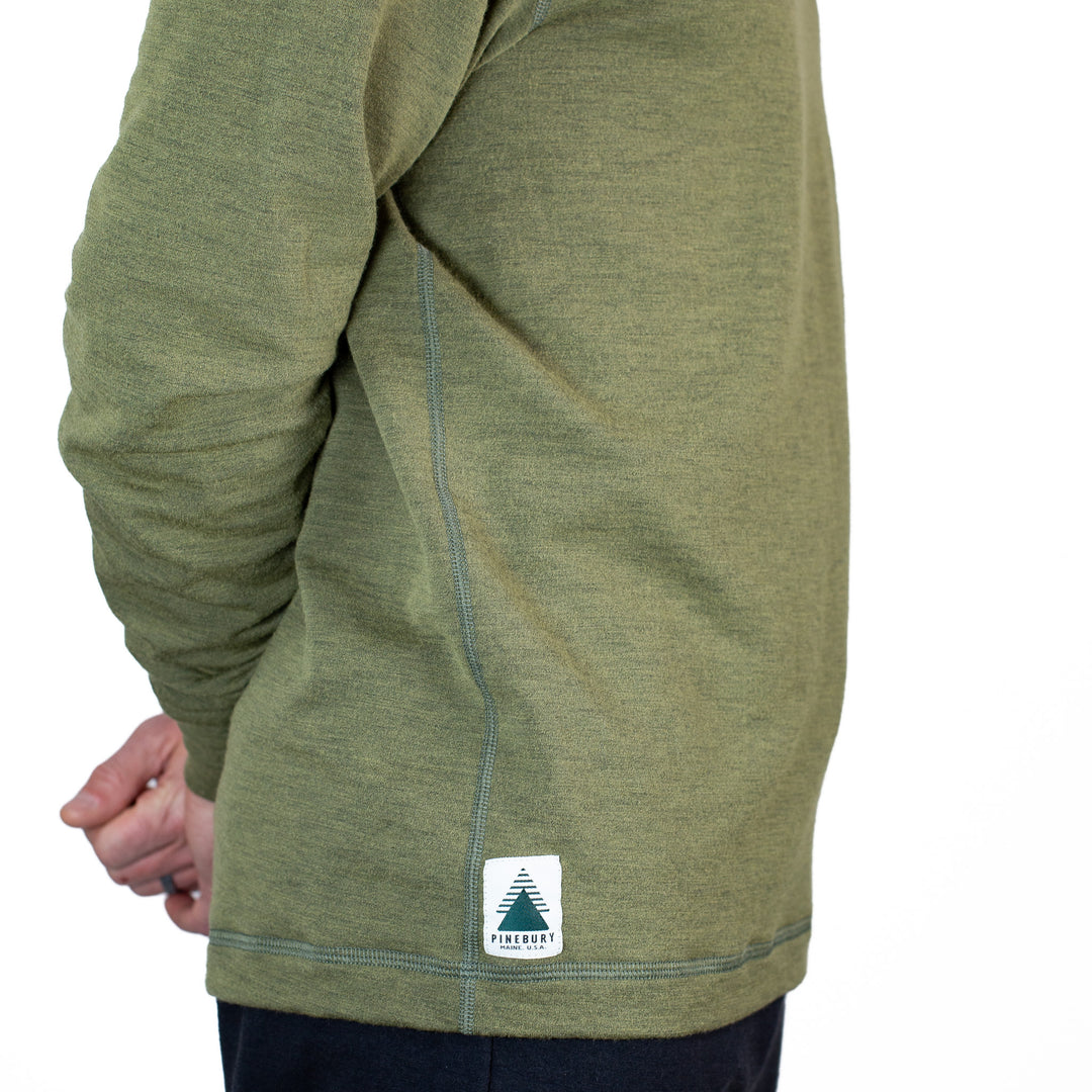 Winter Wool Long Sleeve Merino Wool Hoodie - Spruce