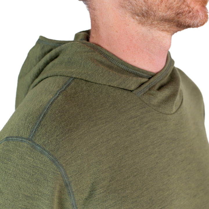 Winter Wool Long Sleeve Merino Wool Hoodie - Spruce