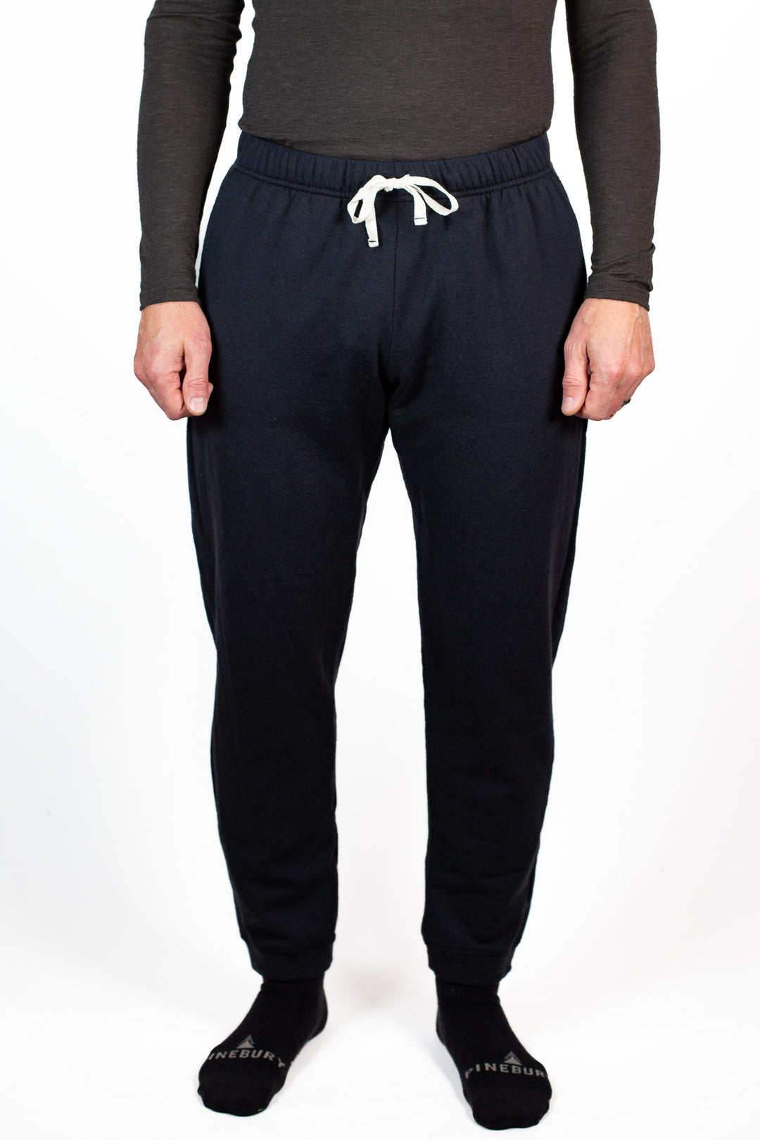 Winter Wool Merino Wool Jogger Sweatpants - Black
