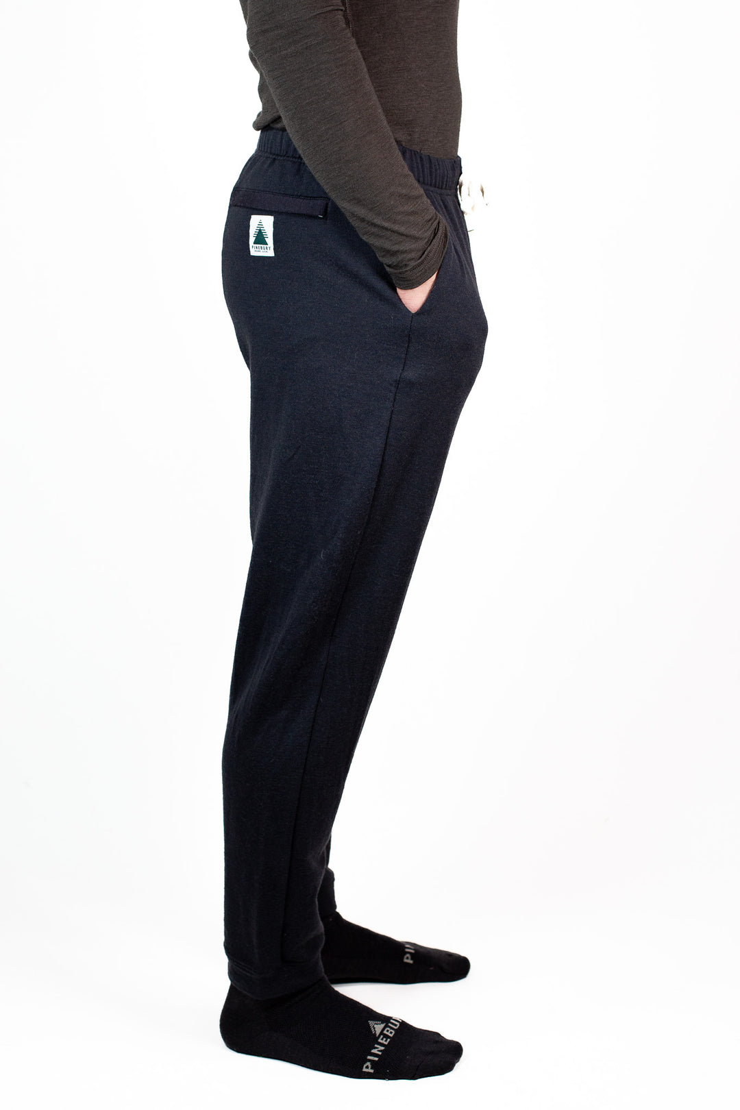 Winter Wool Merino Wool Jogger Sweatpants - Black