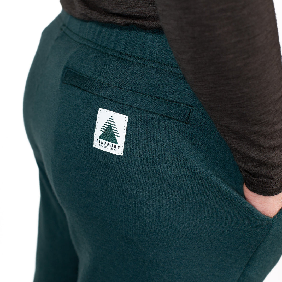 Winter Wool Merino Wool Jogger Sweatpants - Forest Green